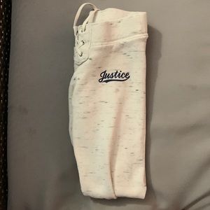 White justice sweatpants
